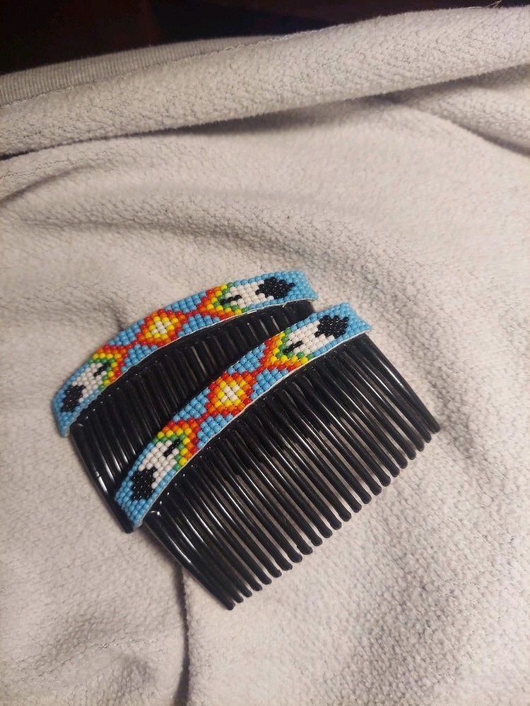 Native American Styled Beaded Hair Combs