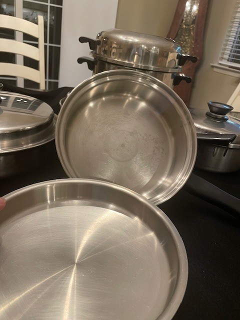 12 Piece Amway Queen ware Cooking set 3 sauce pans,2 fry (1L 1s) Stock Pan Lids