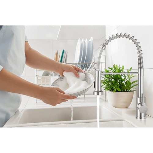 Kitchen Faucet with Pull Down Brushed Nickel Standard (with deck plate)