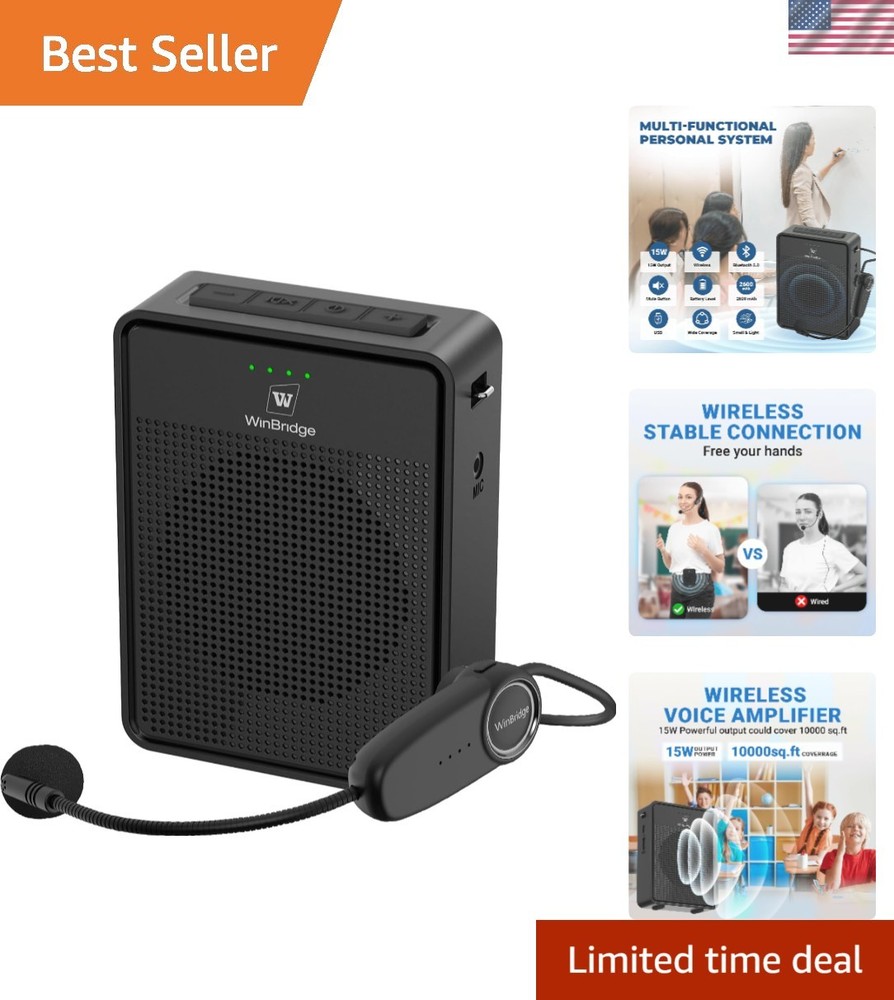 Ultra-Lightweight Wireless Microphone Headset for Effortless Voice Amplification