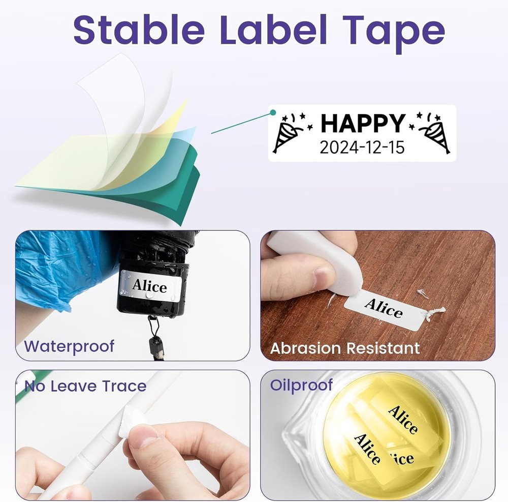Portable Mini Thermal Label Printer with Bluetooth and Rechargeable Battery