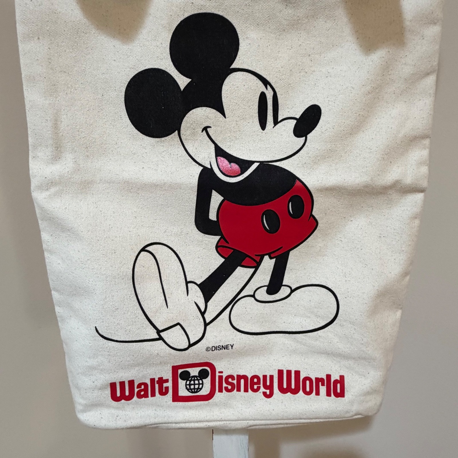 NEW DISNEY WORLD CLASSIC MICKEY MOUSE CANVAS TOTE BAG WITH HAND/SHOULDER STRAPS
