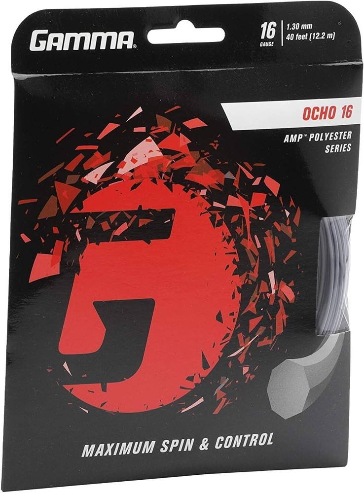 GAMMA OCHO AMP Polyester Maximum Spin, Control Tennis Racquet String Less Impact