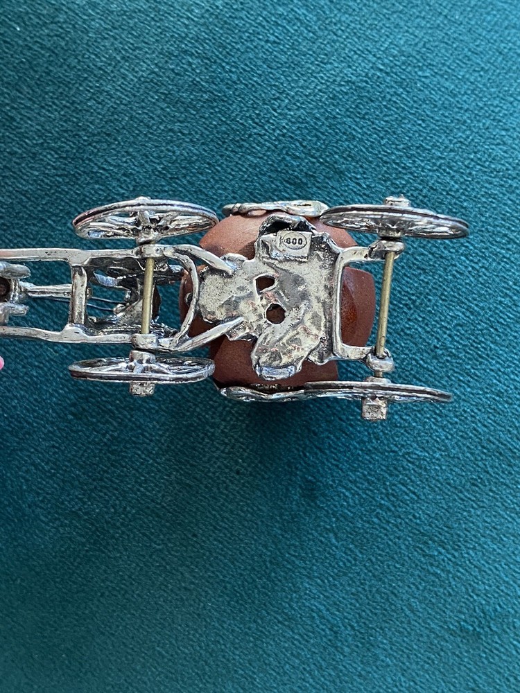 Rare Hallmarked 800 Solid Silver Cinderella Pumpkin Cariage Miniature