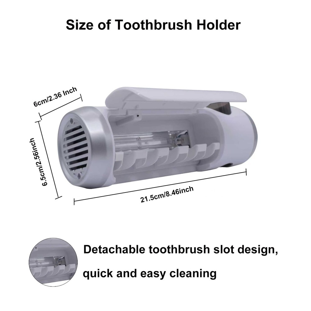 Toothbrush Holder Cleaner with Fan Drying & 6min Timing Function, 5 Toothbrus...