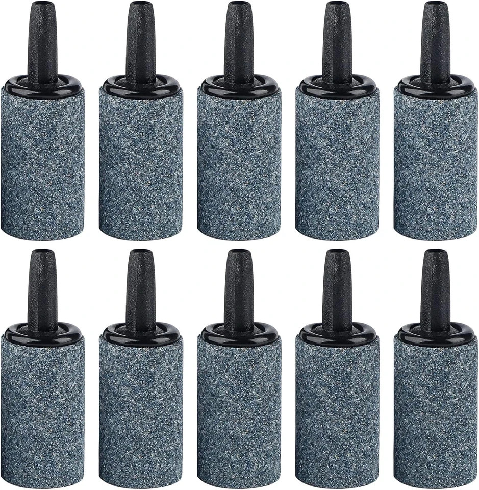 1 Inch Fish Tank Air Stones - Durable Bubble Diffuser for Small Buckets, 10 Pack