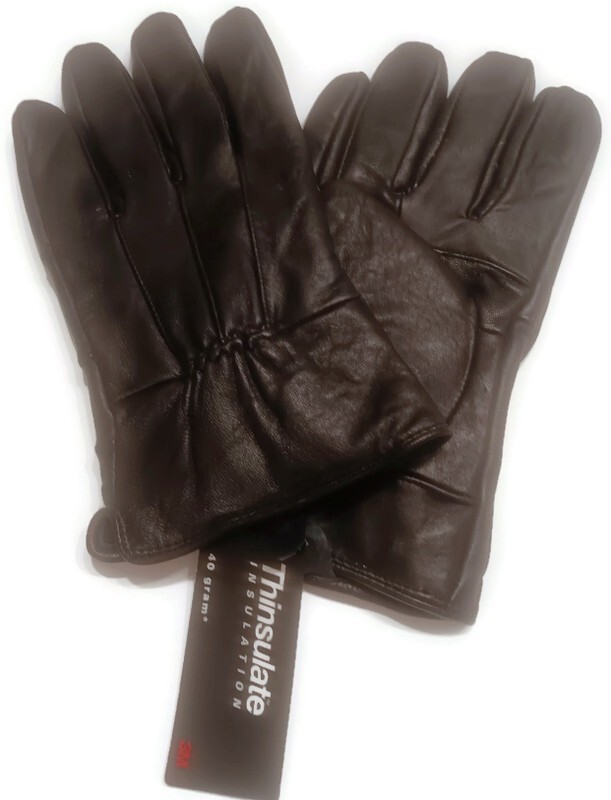 FOWNE'S Thinsulate Leather Gloves, Black, M/L