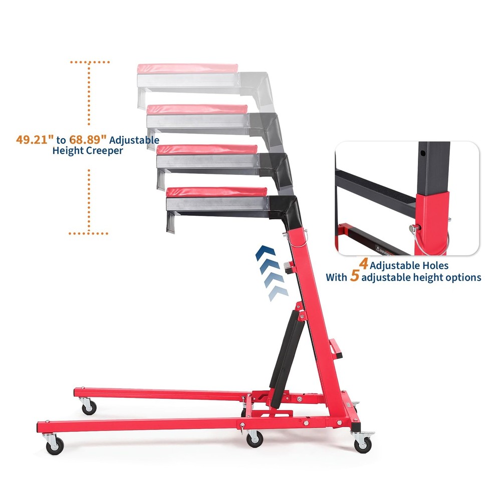 Heavy Duty Adjustable Topside Engine Creeper Over-Engine Mechanic Creeper 400lbs