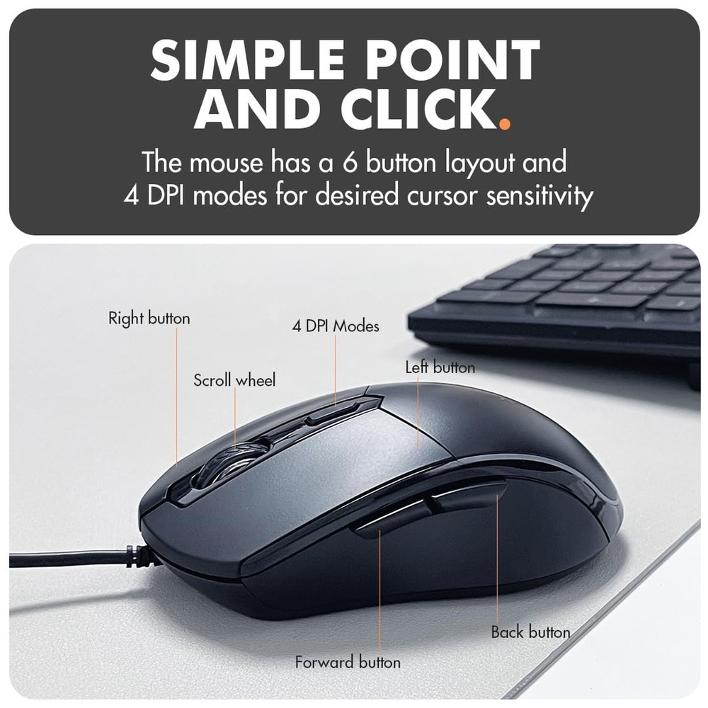 X9 Wired Keyboard and Mouse Combo - Large Print Backlit Keyboard and Mouse fo...