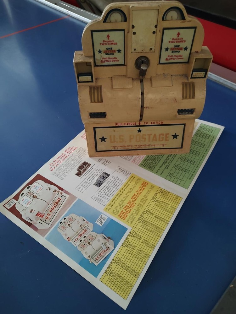 OLD STAMP MACHINE WITH FLYER