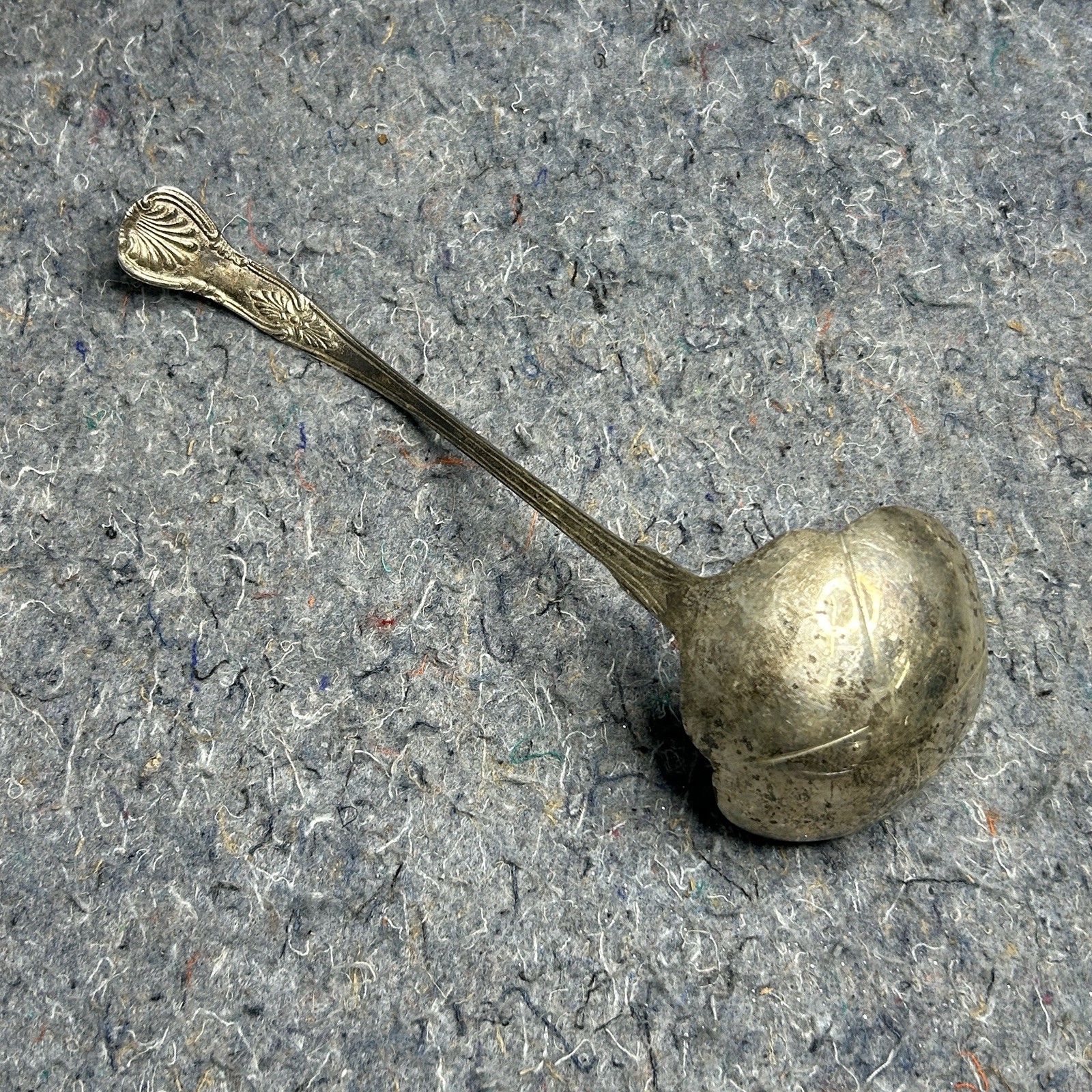 Vintage Ornate Soup Ladle Floral Pattern Silverplate Serving Spoon