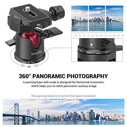 Mini Ball Head, Tripod Head Camera 360° Panoramic with 1/4" Screw 3/8" Thread...