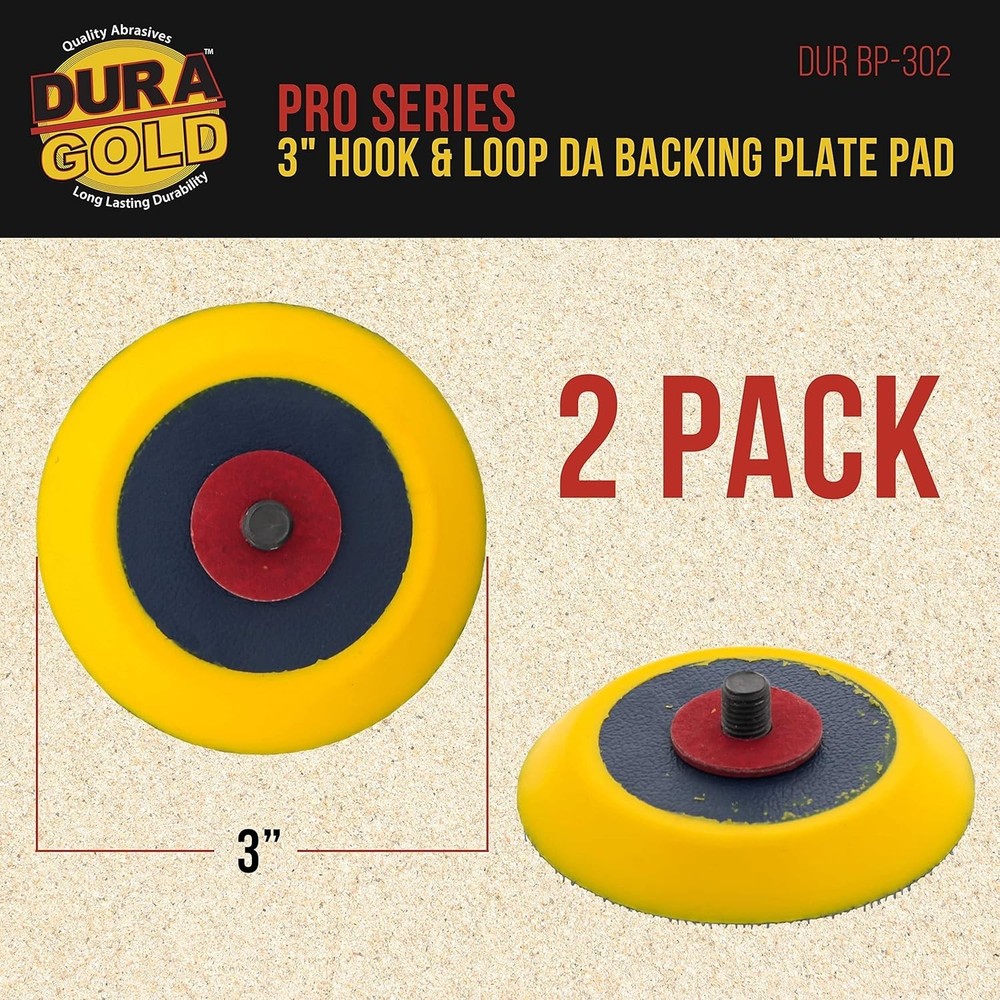 Pro Series 3" Hook & Loop DA Backing Plate Pad, 2 Pack - Flexible Dual-Action...