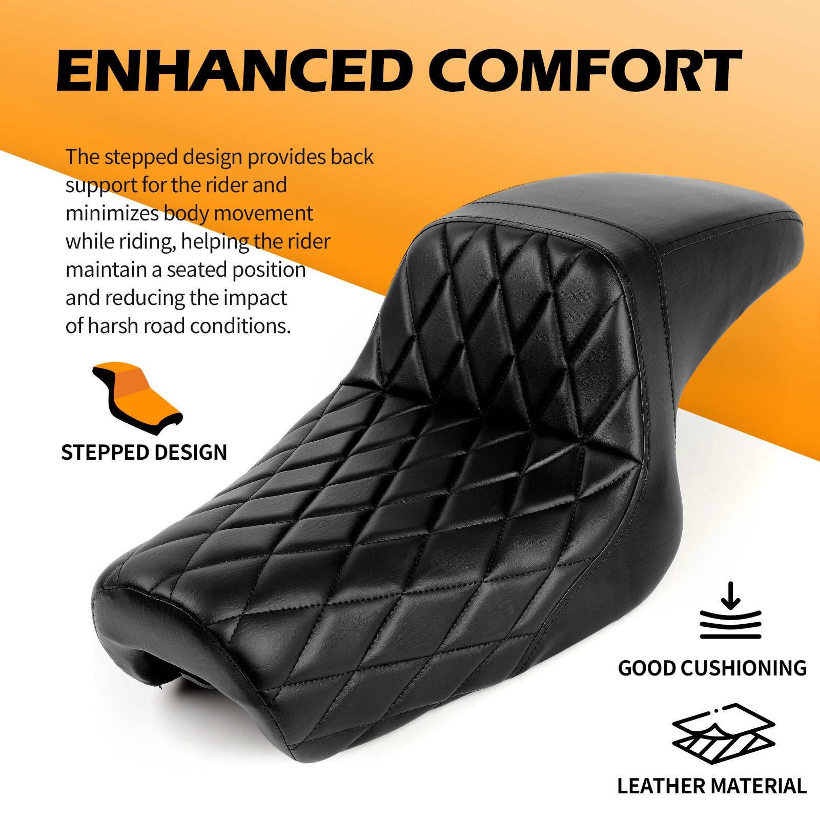 Driver Rider Passenger Two-up Seat For Harley Sportster XL Iron 883 1200 Custom