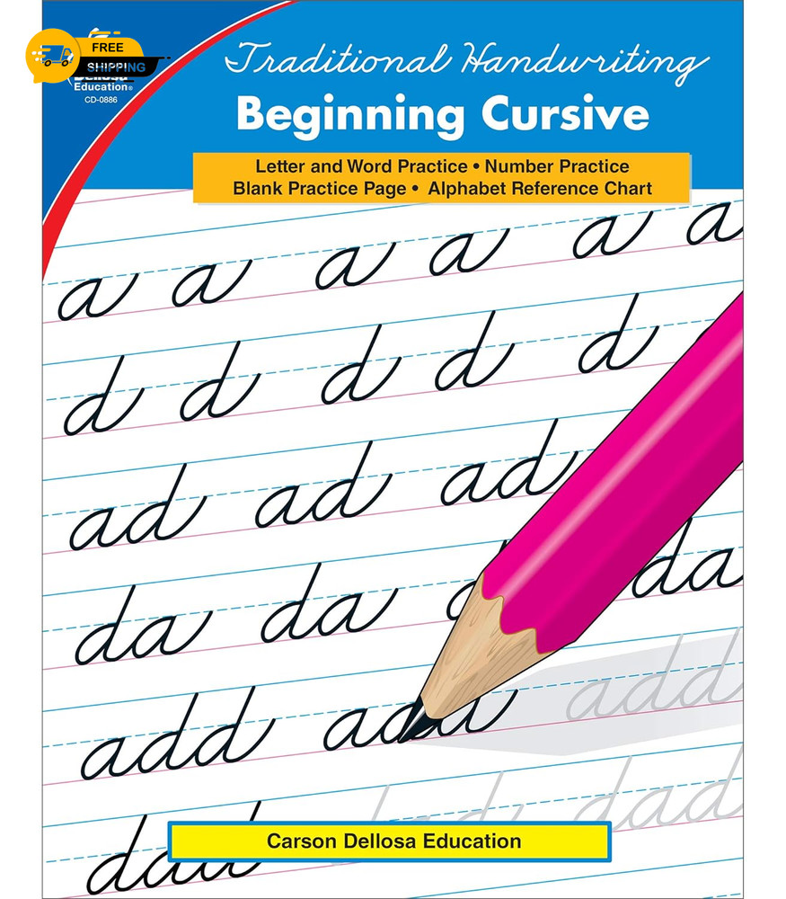 Carson Dellosa Beginning Cursive Handwriting Workbook, Traditional Writing Book