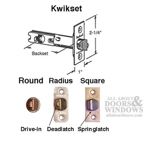 Kwikset 2-3/8" Radius Face Spring Latch Brass