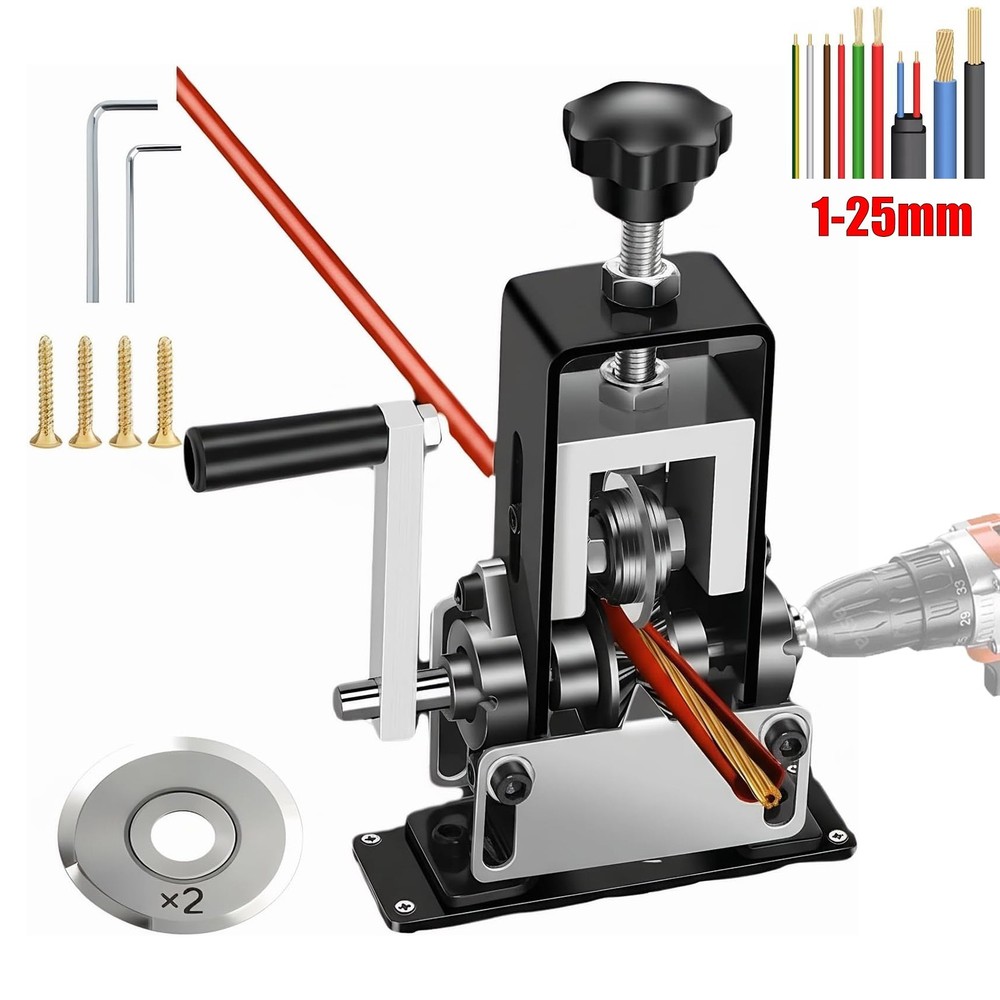 1-25mm Manual Wire Stripping Machine Drill Powered Hand Crank Wire Stripper Tool