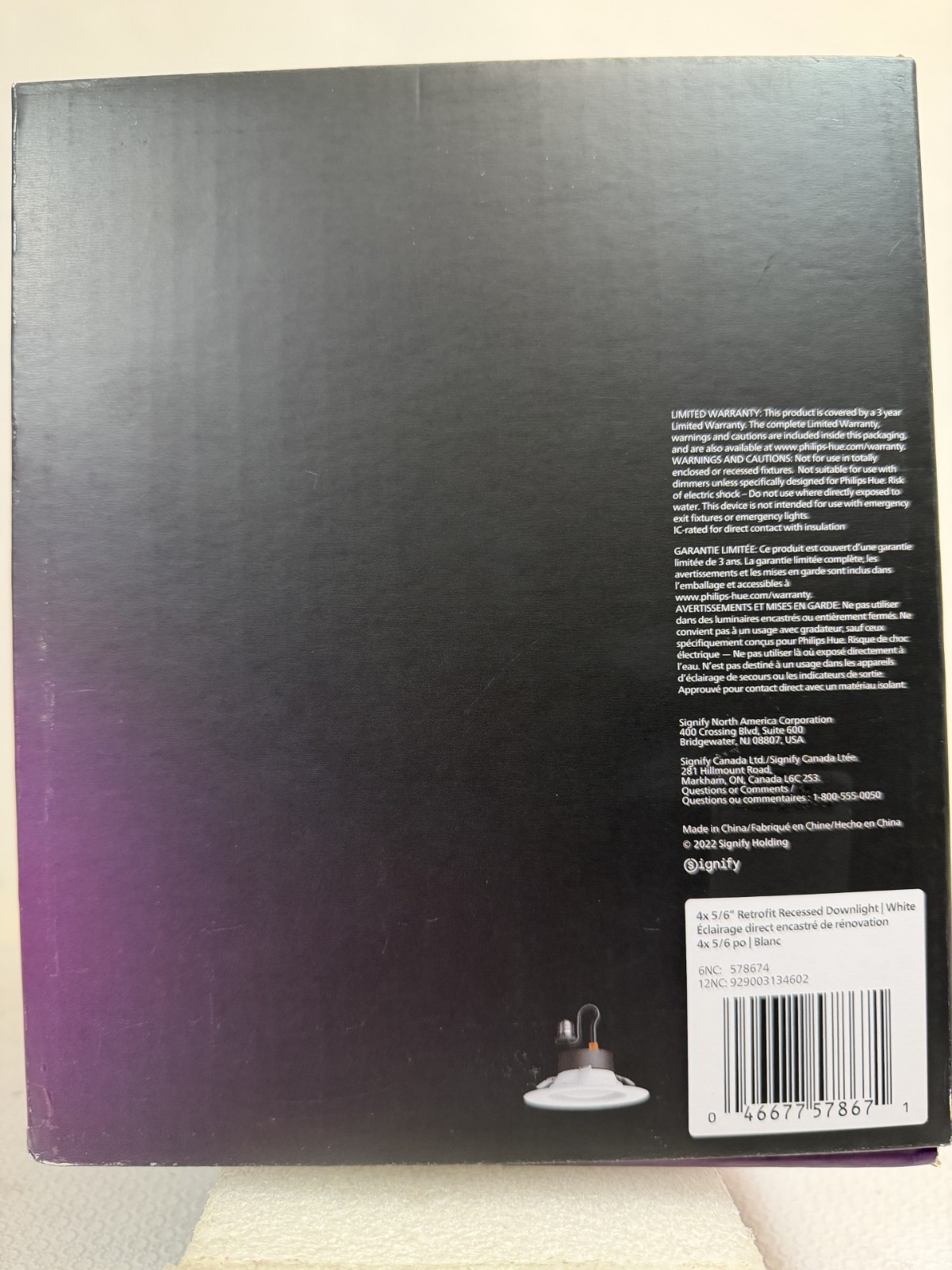 Philips Hue 5/6" Recessed Smart Downlight (White & Color Ambiance, 4-Pack)