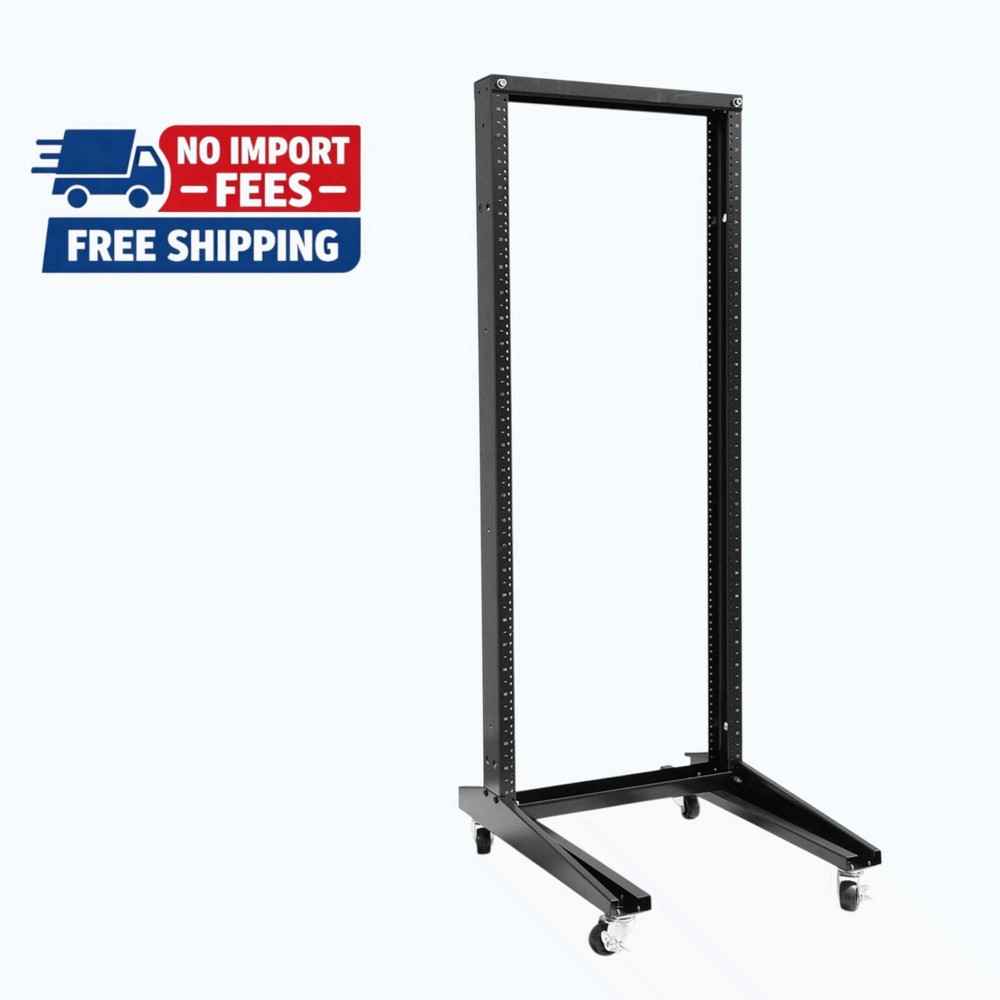 42U Movable 19inch 2 Post Open Frame Heavy Duty IT Network Data Server Rack