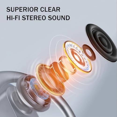 Vislla Wireless Bluetooth Earbuds with Earhooks, 82H Battery