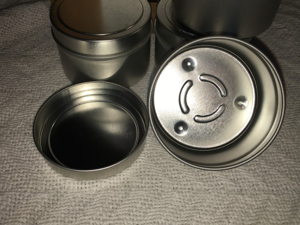 CandleScience - 4 oz. Candle Tin With Lid - Silver - 7 Count