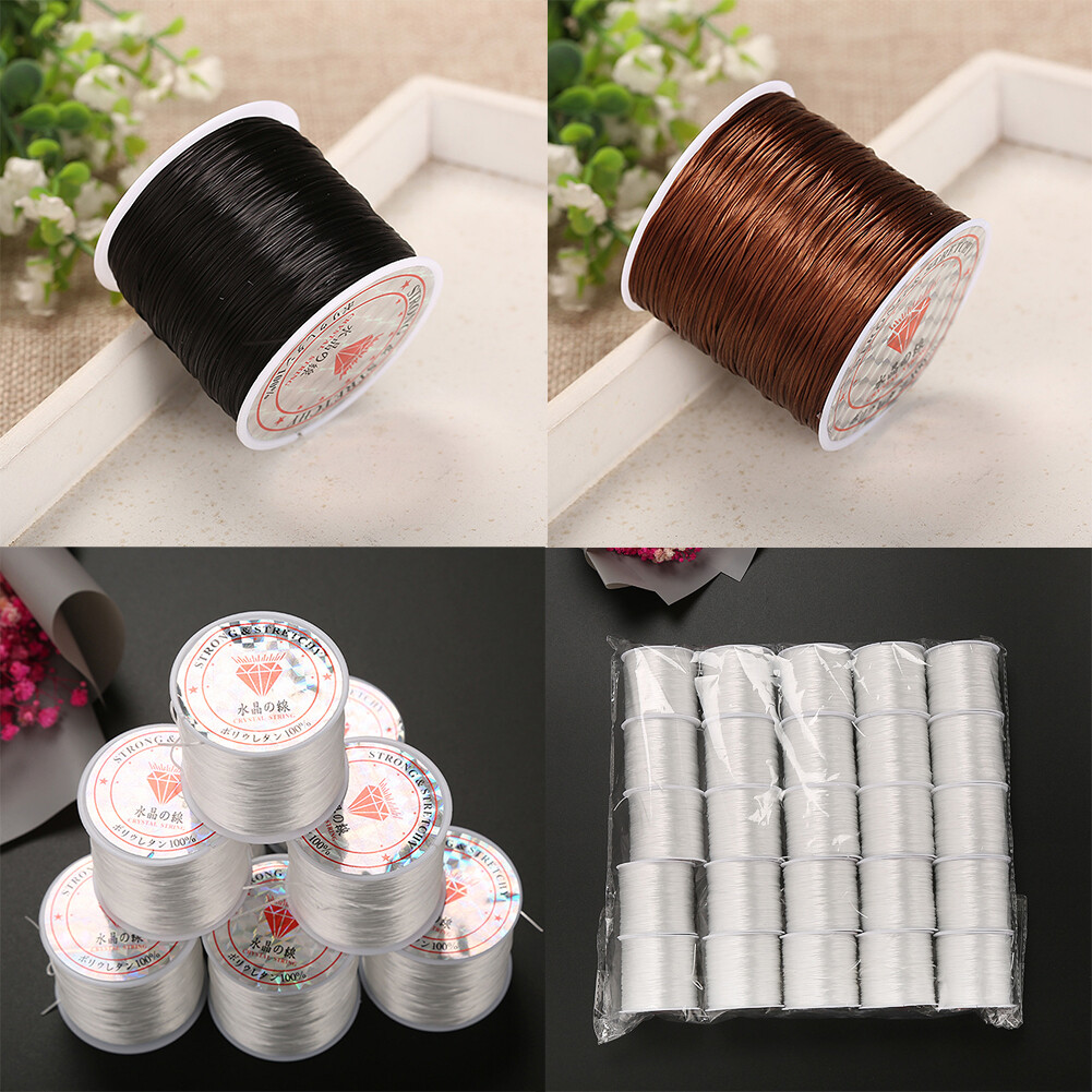 US 1 0.5mm Flat Elastic Stretch String Jewelry Making DIY Bracelet Cord Thread