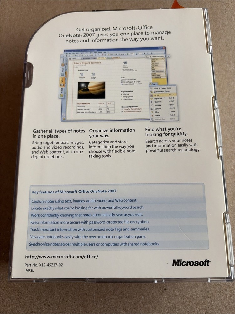 Microsoft Office OneNote 2007 w/Product Key