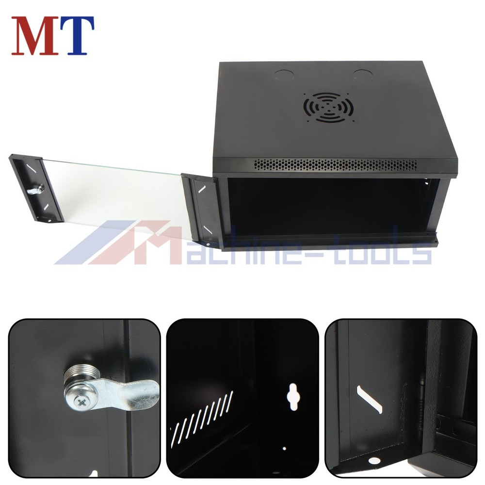 6U Wall Mount IT Server Network Enclosure Cabinet 15.5" Deep Locking Glass