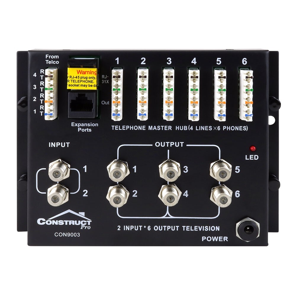 Construct Pro Combo 1x6 Telephone and 2x6 Video Distribution Module