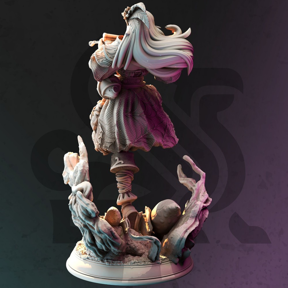 Prednith – Spider Charmer, Drow, Elf Bard, 3D Printed Miniature, D&D, TTRPG