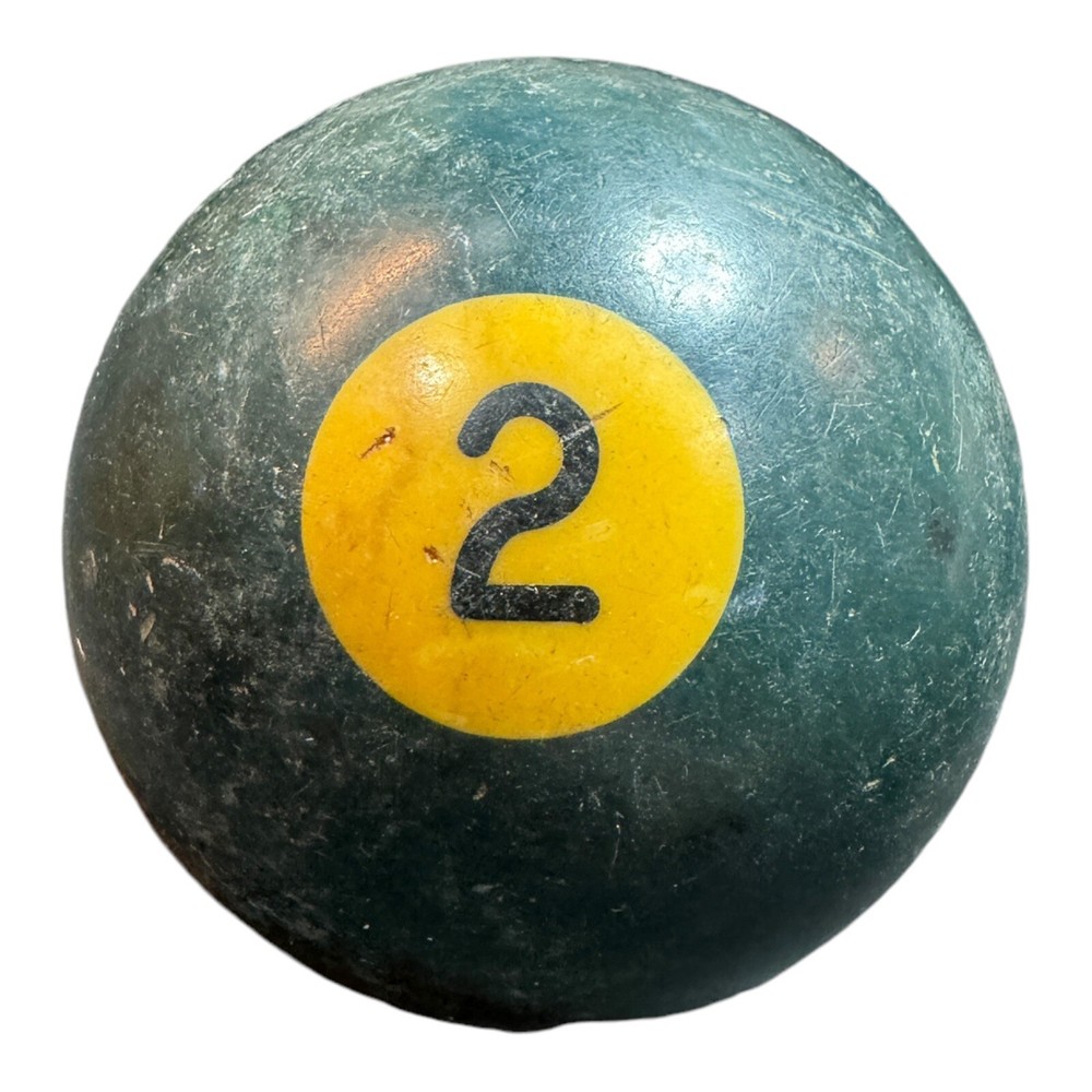 VTG BAKELITE Billiard Pool Ball - Solid Blue #2 - 2 1/4" Diameter