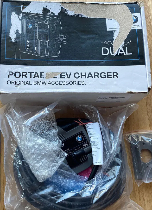 BMW X5 Plug-In hybrid EV Charger Flexible portable dual level voltage 120v 240v