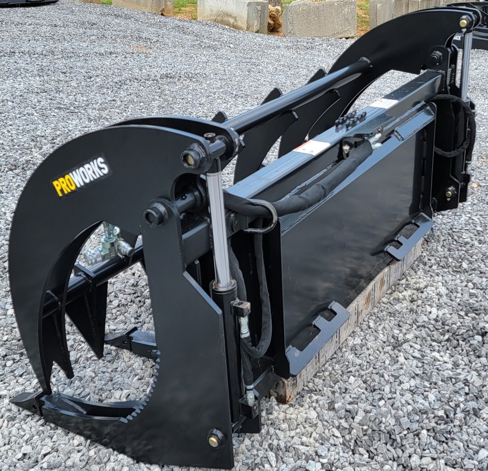 72" Severe Duty Root Rake Clam Grapple Attachment Fits Skid Steer Quick Attach