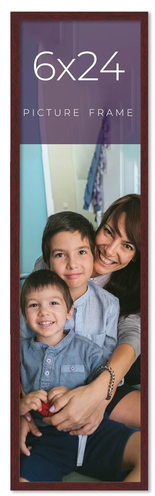 6x24 Frame Brown Solid Wood Picture Frame Width 0.75 Inches | Interior Frame Dep