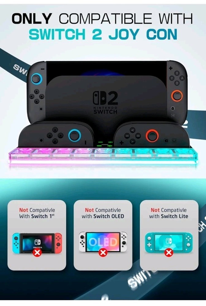 SUPCASE for Nintendo Switch 2 Joy Con Controllers Charger, [9 Game Card Storage]