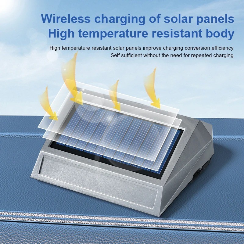 Solar Car Air Purifier with Vibration Sensor, Automatic Smart Air Cleaner