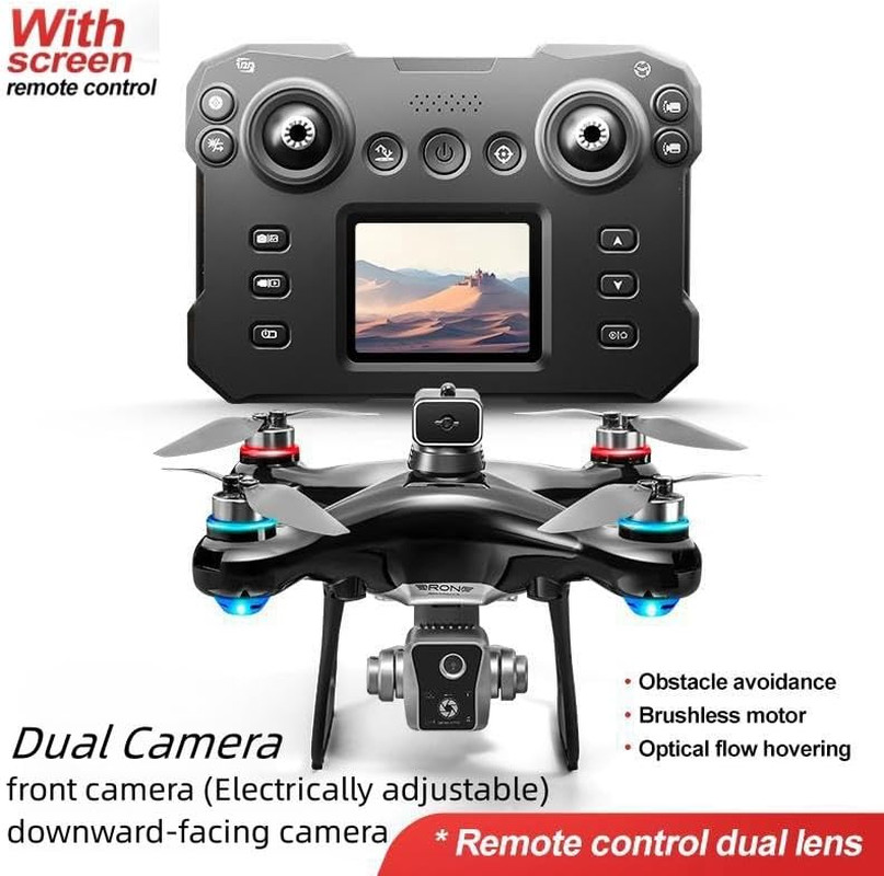 Hobby Drone with Screen Display Remote Control, 1080P Dual Camera, Speed Adjustm