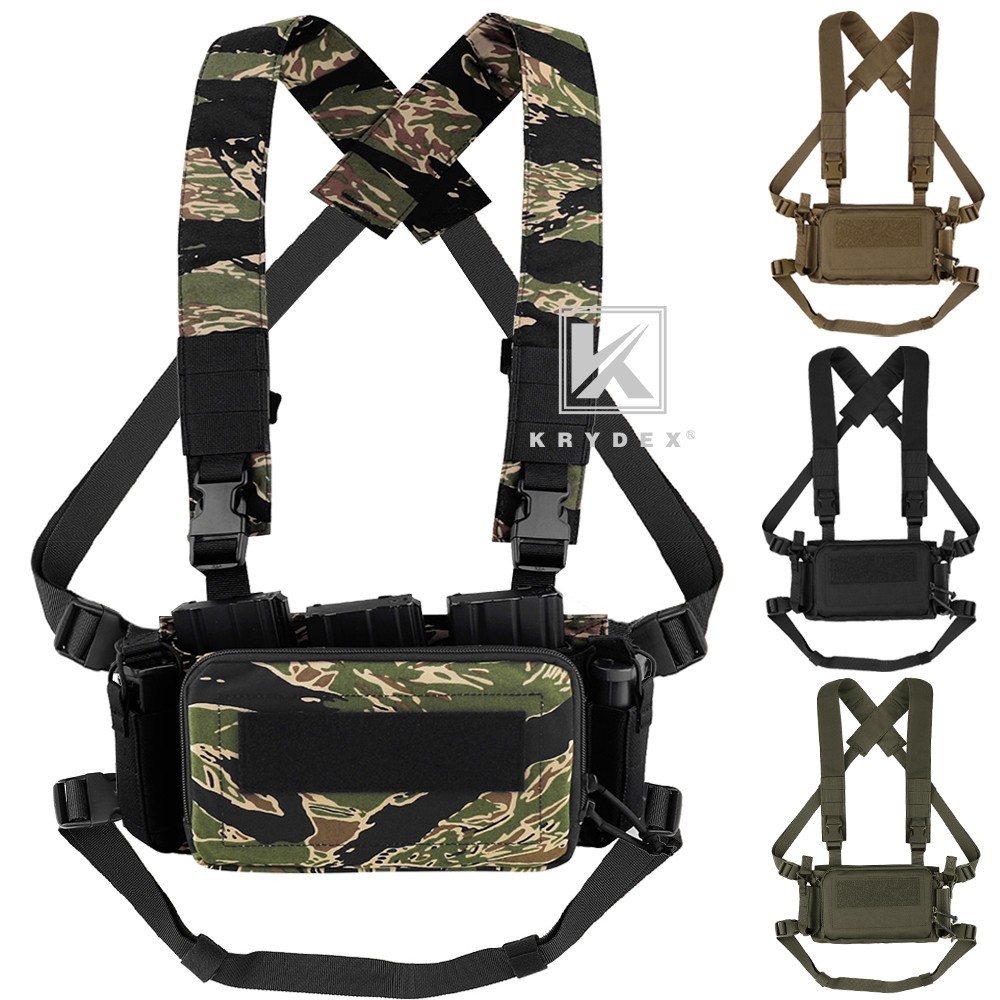 KRYDEX Tactical D3CRM Chest Rig 5.56 / 7.62 Rifle Pistol Magazine Pouch Placard