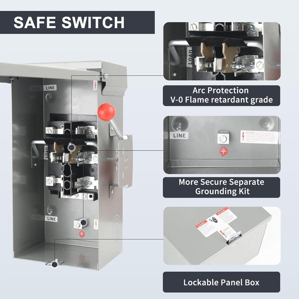 Generator Transfer Switch 100A, Manual Transfer Switch for Home Generator, He...
