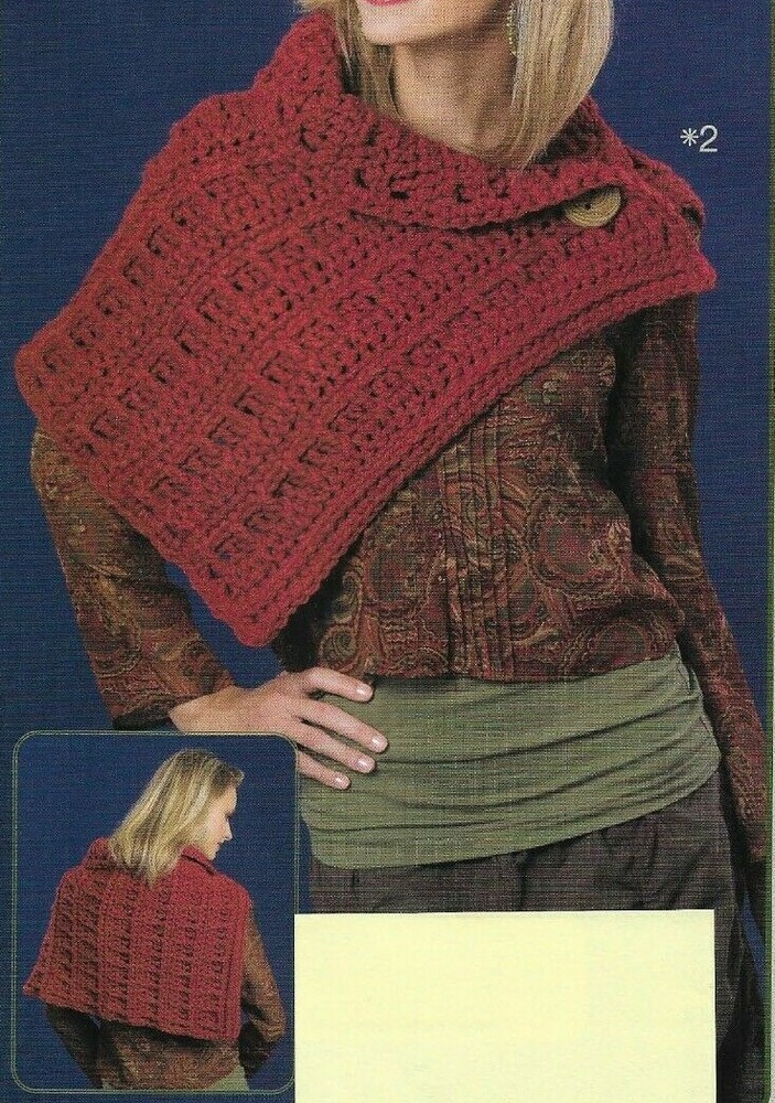 AFTER DARK WRAP 3 SIZES WOMEN'S CROCHET PATTERN INSTRUCTIONS