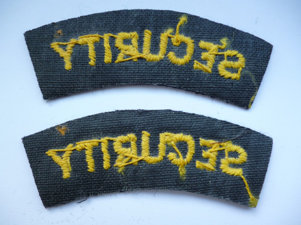 MATCHED PAIR SECURITY GUARD SHOULDER TITLES 1