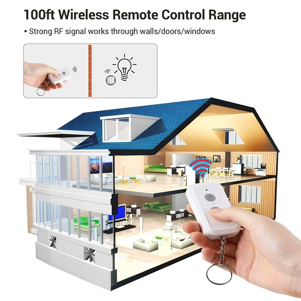 DEWENWILS Remote Control Outlet Wireless Remote Light Switch 100 FT Long Range