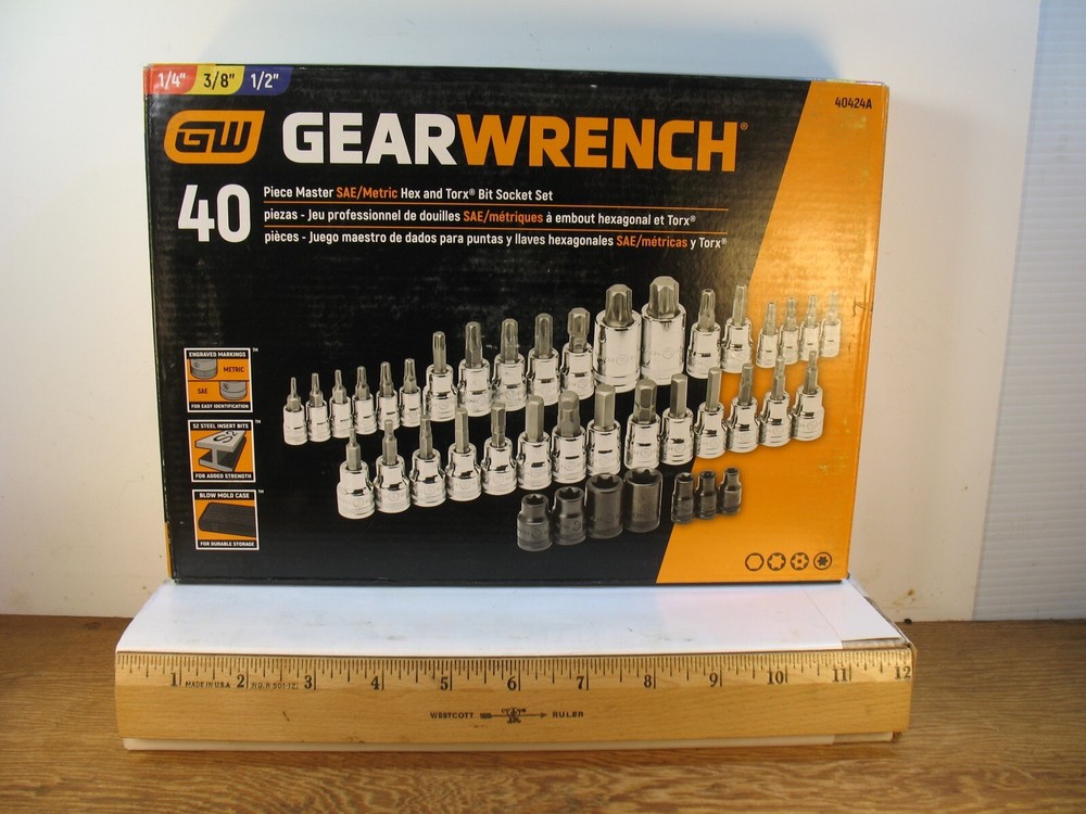 NEW EMPTY Gearwrench 40 pc Hex and Torx Bit Socket Case *EMPTY CASE* 40424A