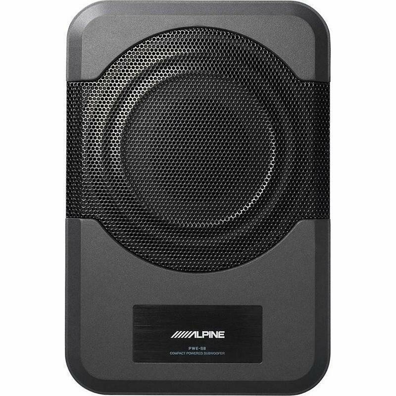 Alpine PWE-S8, Compact Shallow Mount Powered 8" Subwoofer System - 240 Watts