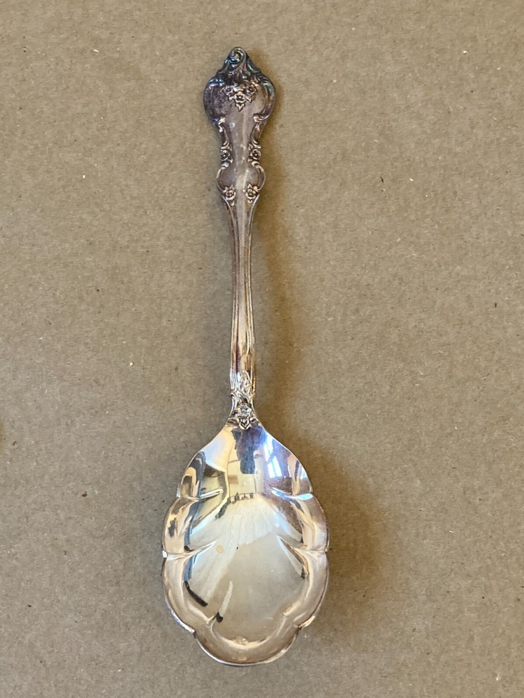 International Deep Silver Two Party Set Tray & Spoon Elegant Orleans Pattern