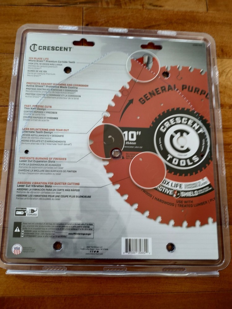 Crescent Circular Saw Blade 10'' X 40 Tooth General Purpose