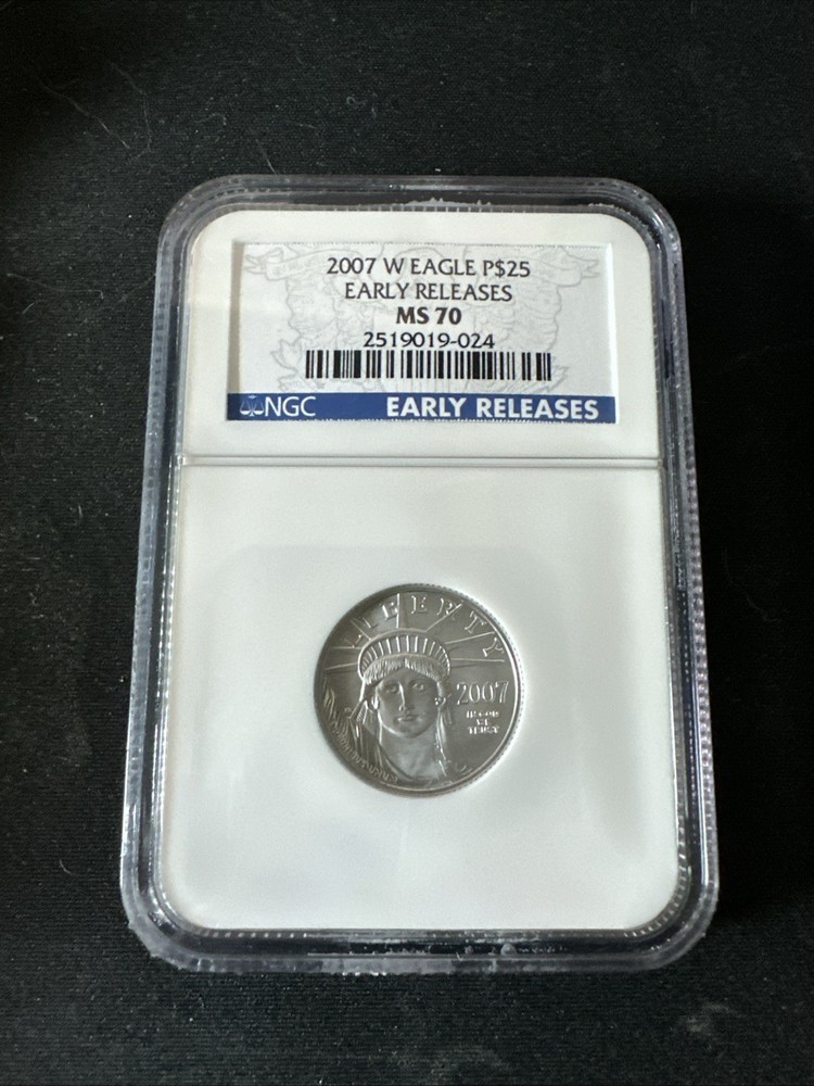 2007 W EAGLE BURNISHED PLATINUM EAGLE EARLY RELEASES P$25 MS70