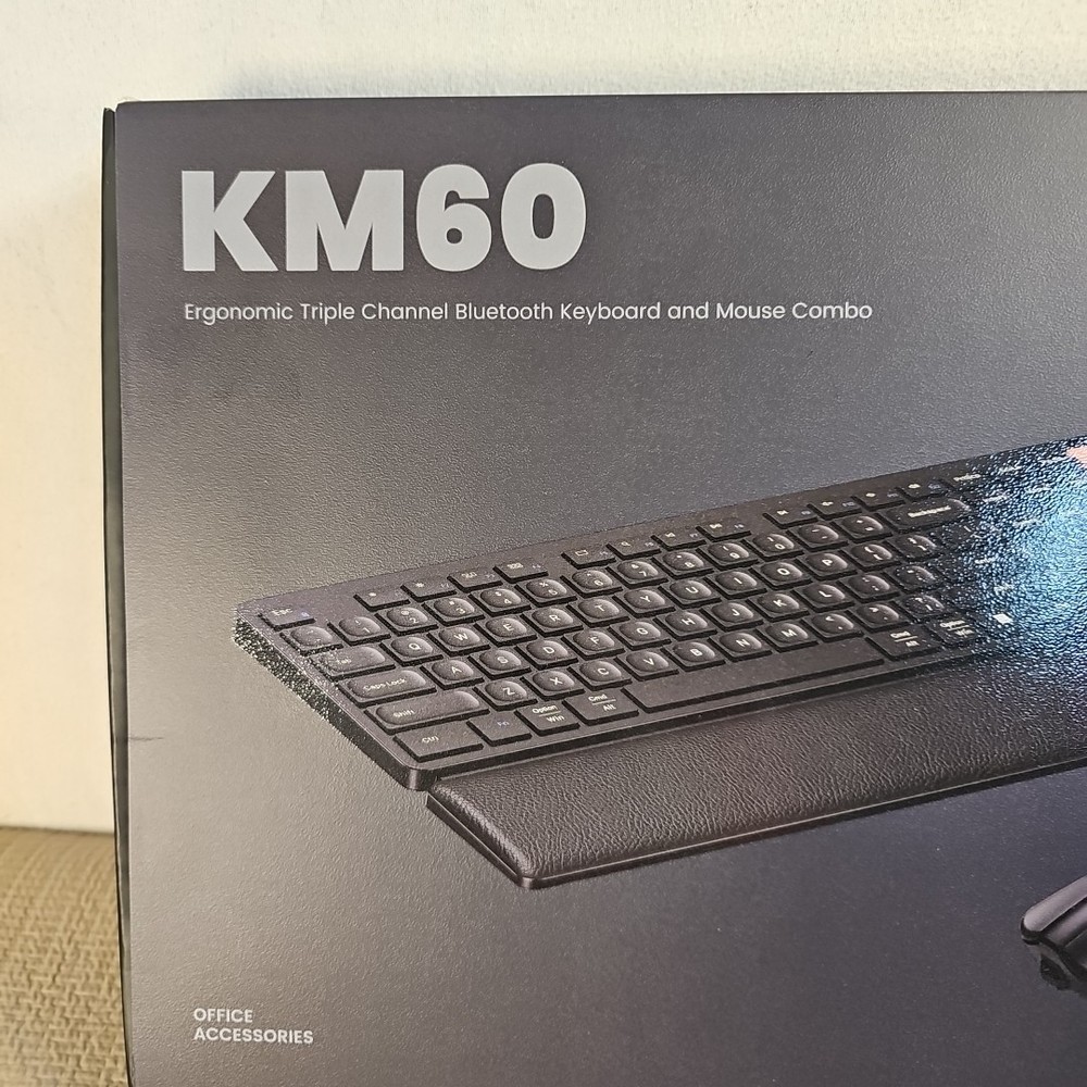 ProtoArc Wireless Keyboard and Mouse, KM60 Full-Size Bluetooth Keyboard Mouse