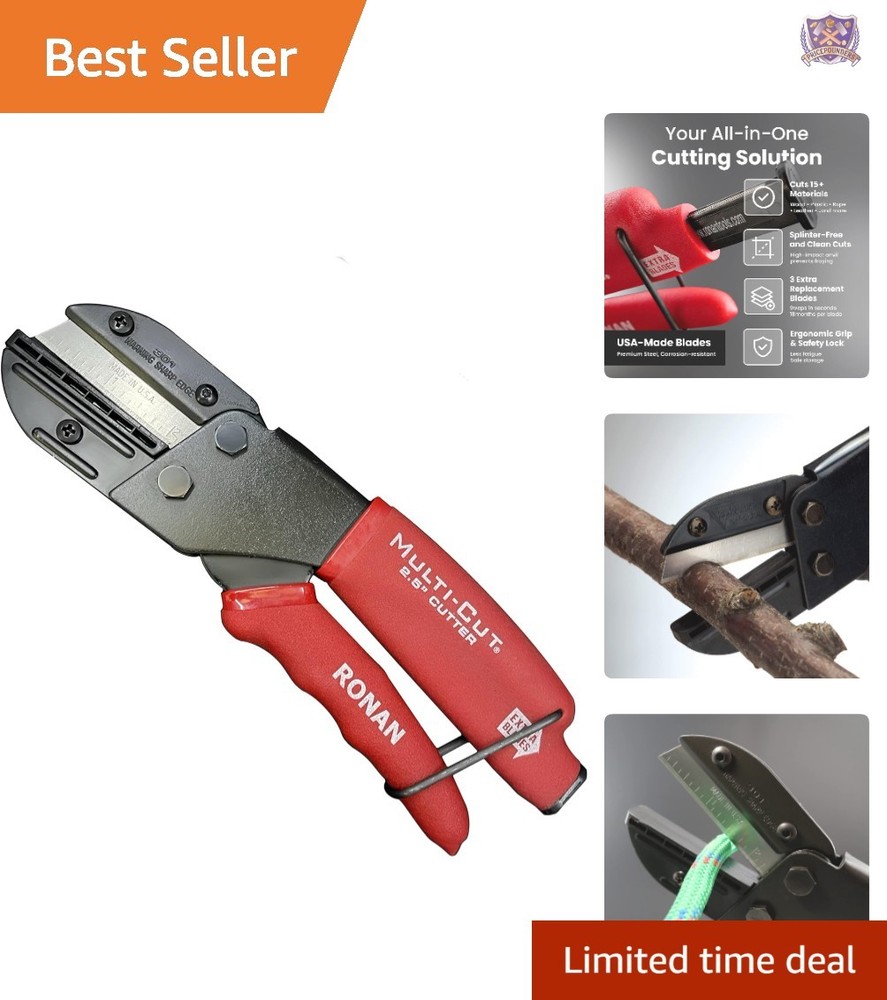Industrial Multi-Cut Cutter Replaceable Blades Safety Lock Ergonomic Grip