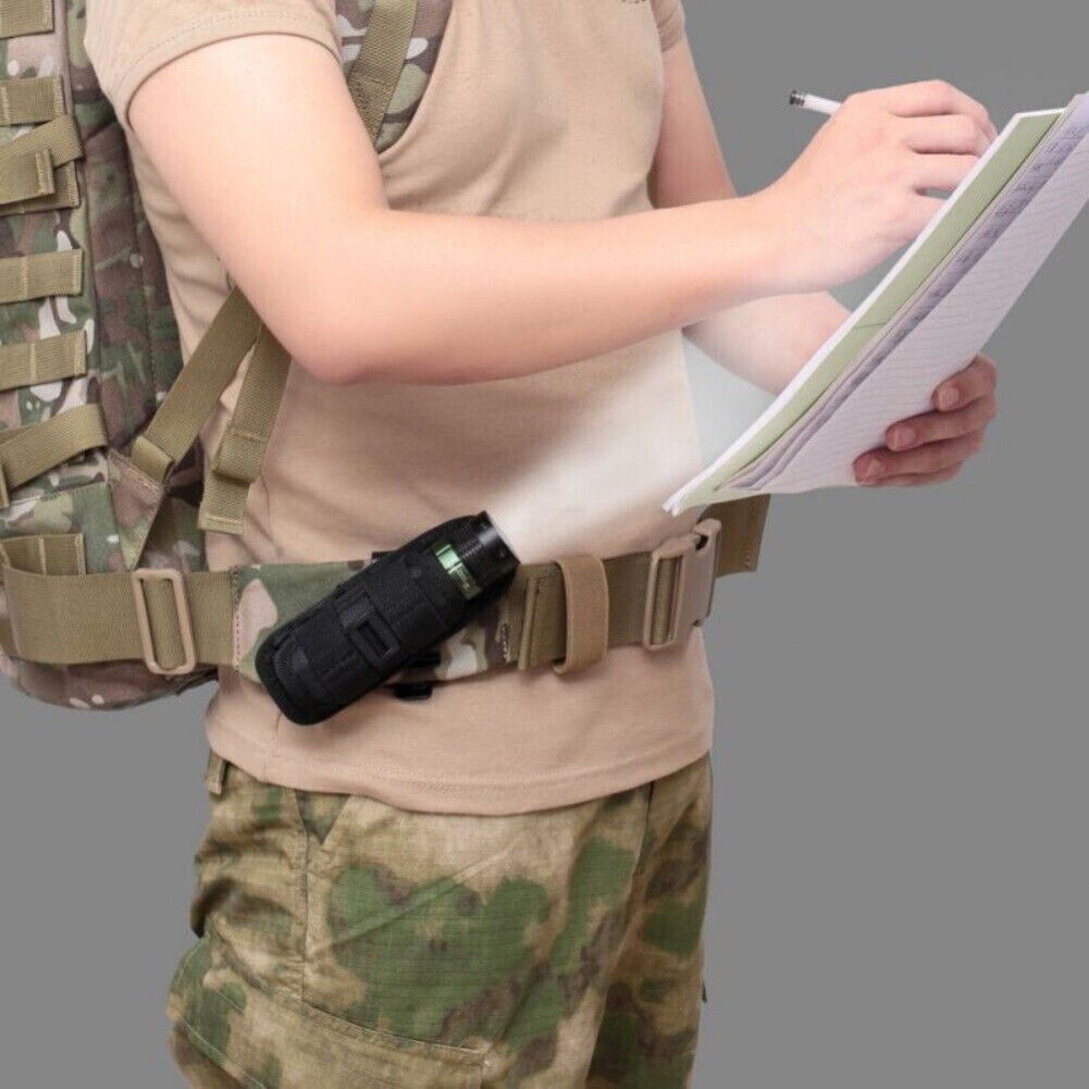 360° Rotatable Green Tactical Flashlight Holster Stretchable Clip Holder Pouches